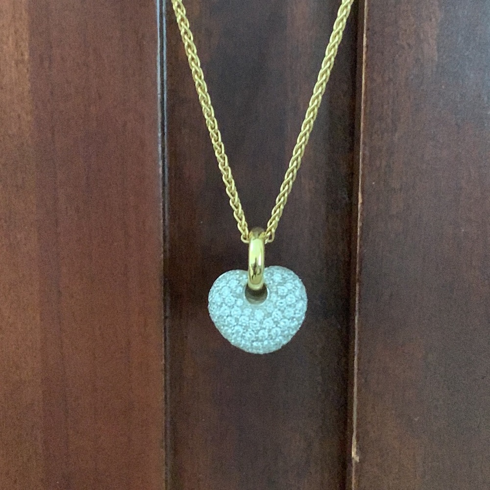 Designer Pave diamond heart pendant